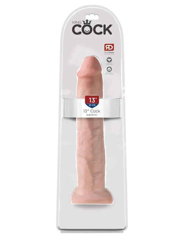 Experience Ultimate Realism with King Cock 13-Inch Beige Dildo