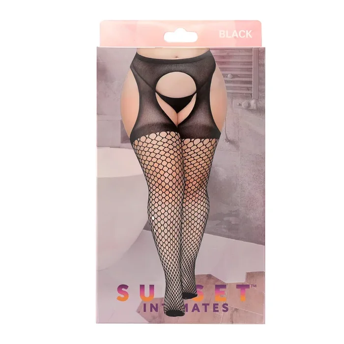 EXTRA SEXY SI GARTER BELT HOSIERY-OS-BLACK