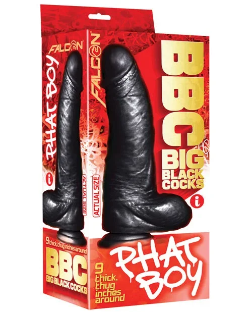 Falcon BBC Big Black Cock & Balls 9″ Girthy w/Suction Cup