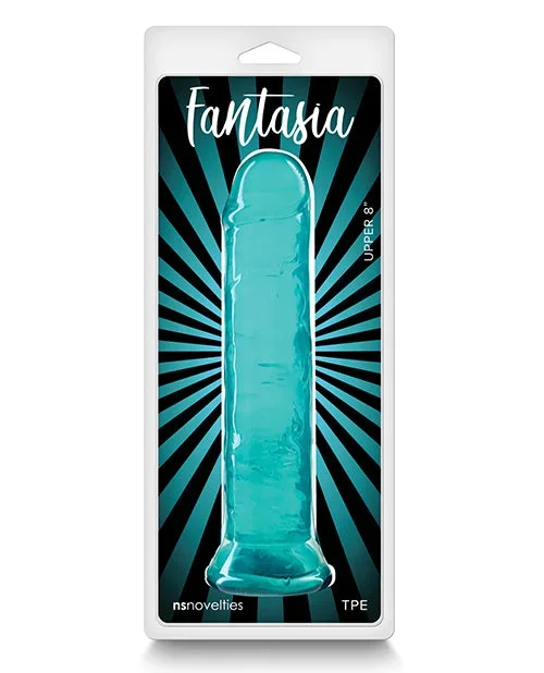Fantasia Upper 8 Inch Dildo Teal Flexible Stimulating Toy For All Lubricants