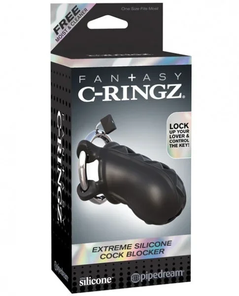 Fantasy C-Ringz Extreme Silicone Cock Blocker – Black