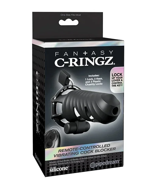 Fantasy C Ringz Remote Controlled Vibrating Cock Blocker Black