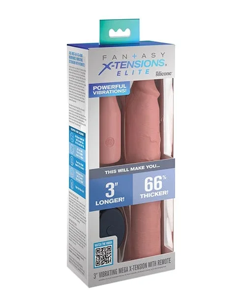 Fantasy X-tensions Elite 9 Inch Sleeve Vibrating 3 Inch Plug With remote