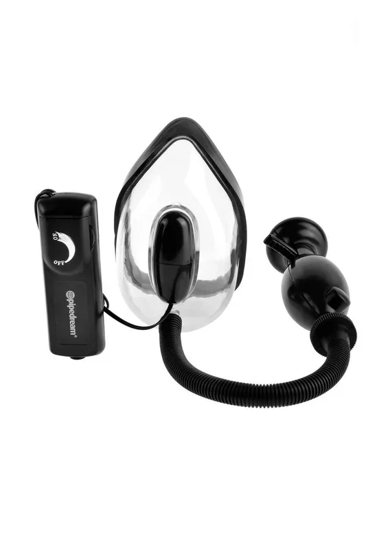 Fetish Fantasy Extreme Vibrating Pussy Pump with Wired Remote Control – Clear and Black