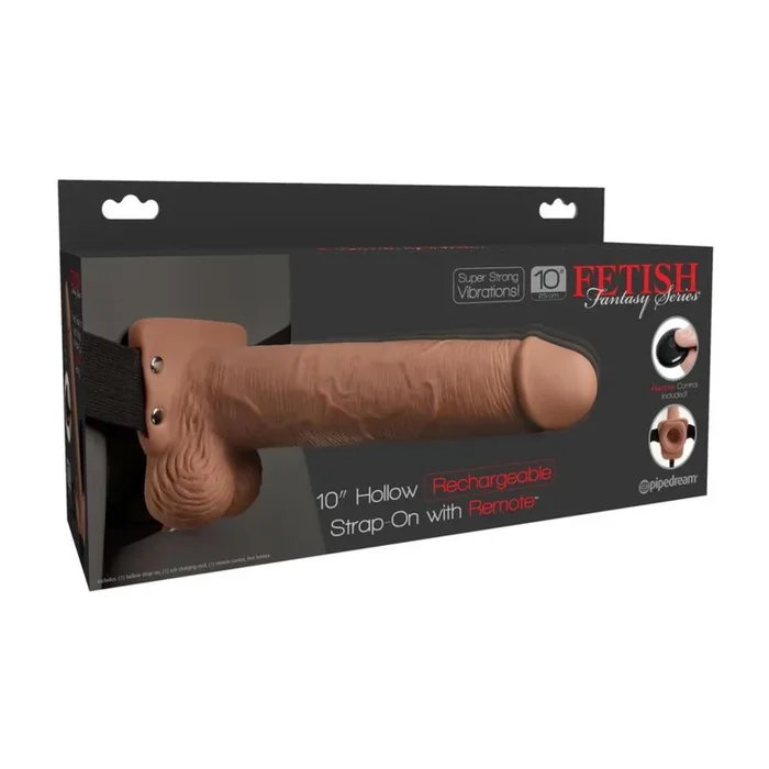 Fetish Fantasy Series – 10″ Vibrating Hollow Strap-on w/ Remote Control