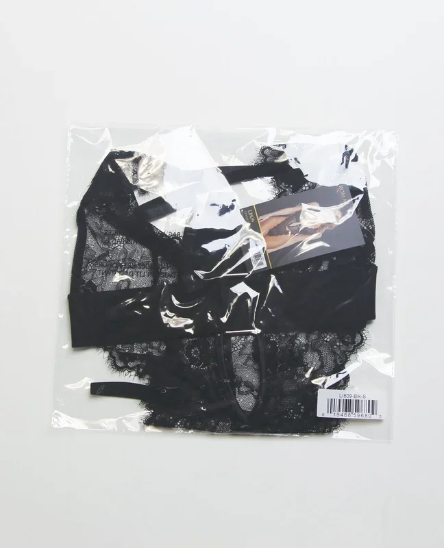 Fever Dream Chantilly Eyelash Lace and Stretch Satin Teddy – Black XL