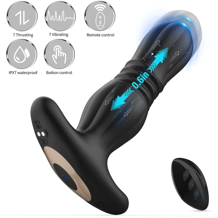 FIDECH Fastest-Ever Thrusting Vibrating Remote Control Butt Plug