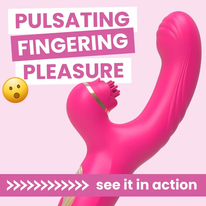 Fingering Clit Tickling Dual Action Vibrator – Experience Blended ‘O’s from Pulsating Clit & Fingering G-Spot Play!