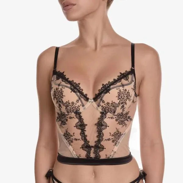 Finsbury Sexy Corset – Beige/Black –