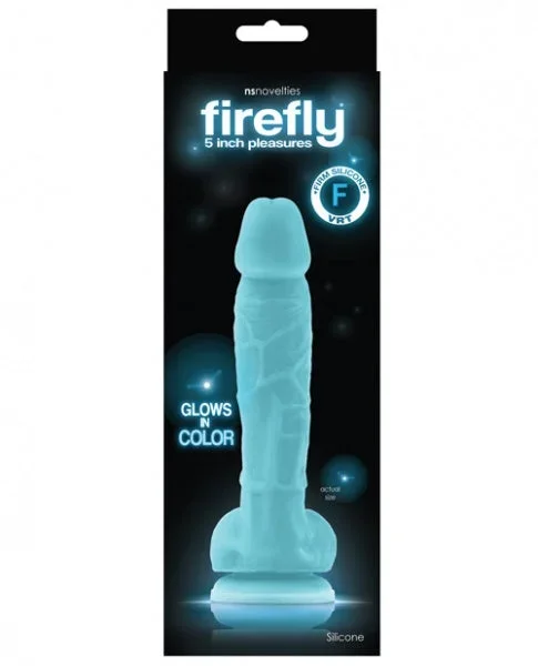 Firefly 5″ Silicone Glowing Dildo – Blue