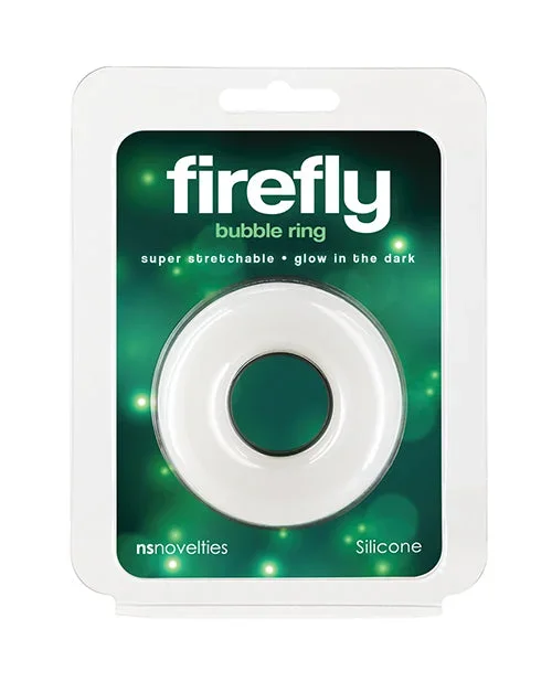 Firefly Glow in the Dark Bubble Cock Ring – Large, White