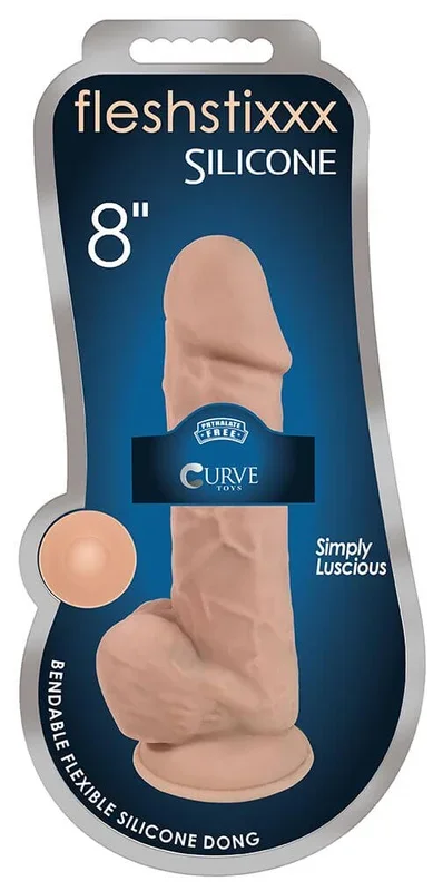 Fleshstixxx 8 inches Silicone Dong with Balls from Curve Toys