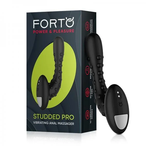 Forto Studded Pro Vibrating Massager Black
