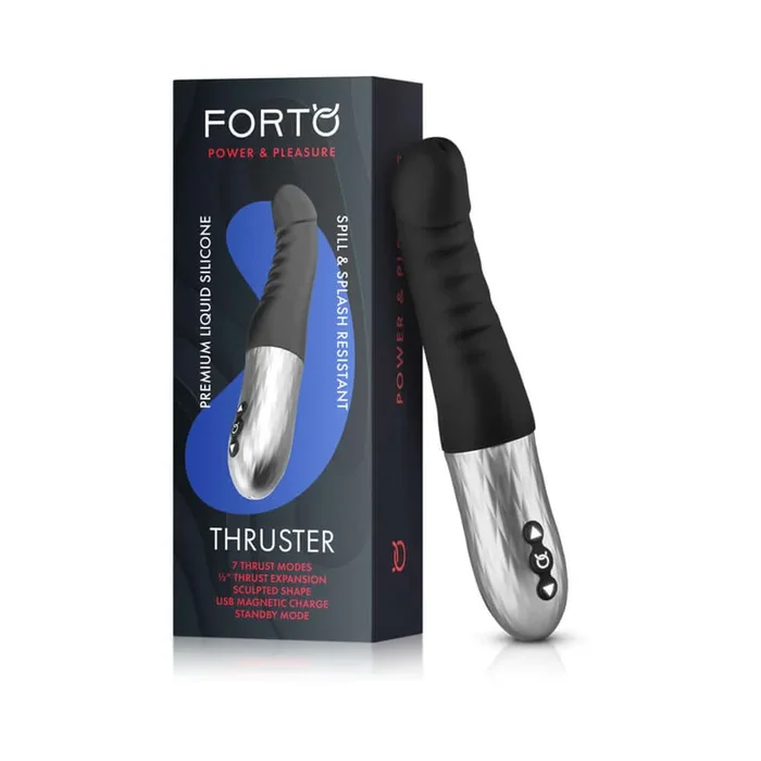 Forto Thruster Silicone Thrusting G Spot Vibrator Black