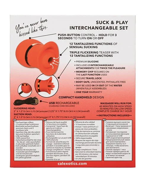 French Kiss Suck & Play Interchangeable Set – Red