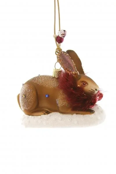 Frost Field Bunny Ornament – Brown