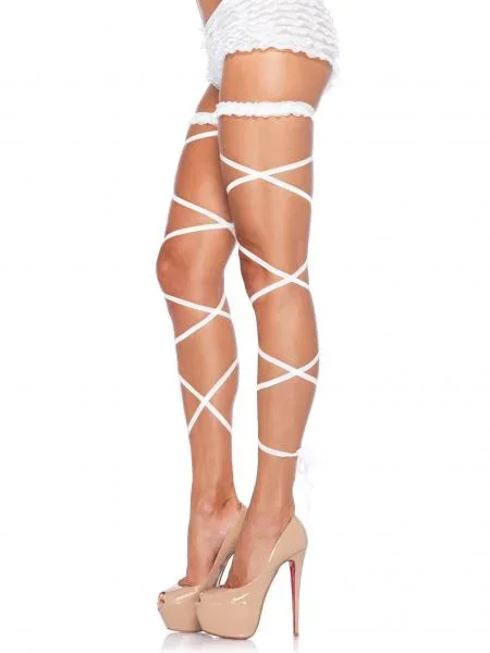 Garter Leg Wraps Set – White – One Size