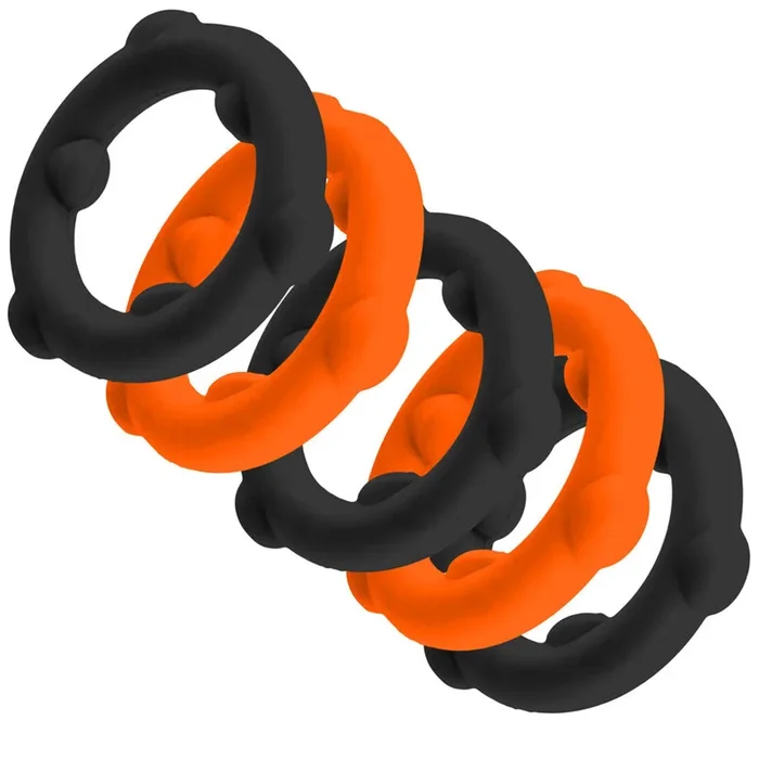 Gearheads 5 Pack Spinner Rings (Black Vapor) – Stretchy Silicone Cock Rings