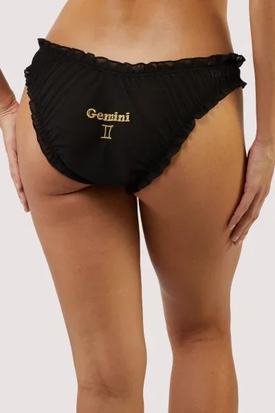 Gemini Chiffon Star Sign Panty – Black –