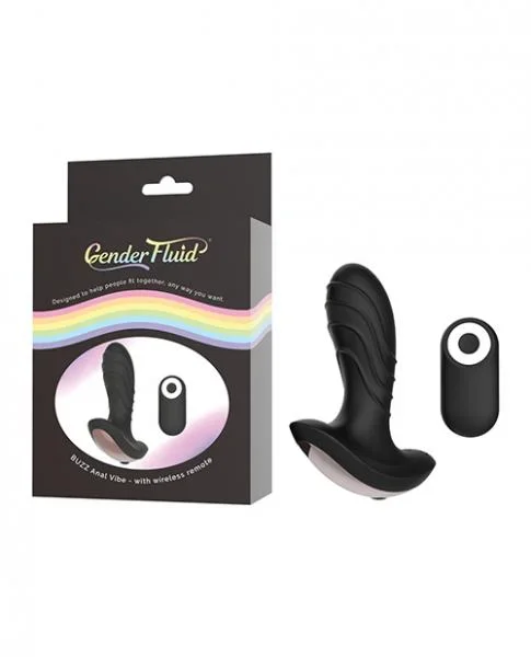 Gender Fluid Buzz Anal Vibe With Remote – Black