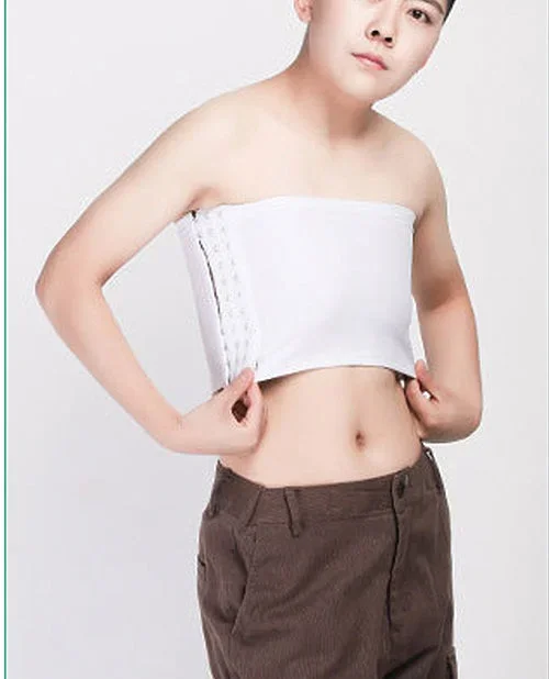 Gender Fluid Strapless Chest Compression Binder – XXXL White