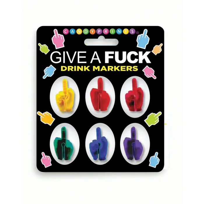 Give A Fuck Drink Markers – Novelty Drink Markers – Set of 6
