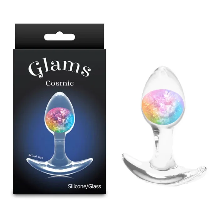 Glams Cosmic – Small – Rainbow – Clear/Rainbow 8.1 cm Small Butt Plug