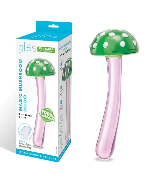 Glas 7.5″ Magic Mushroom Glass Dildo with Artistic Tip