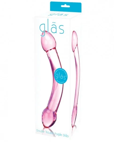 Glas Double Trouble Glass Dildo – Purple