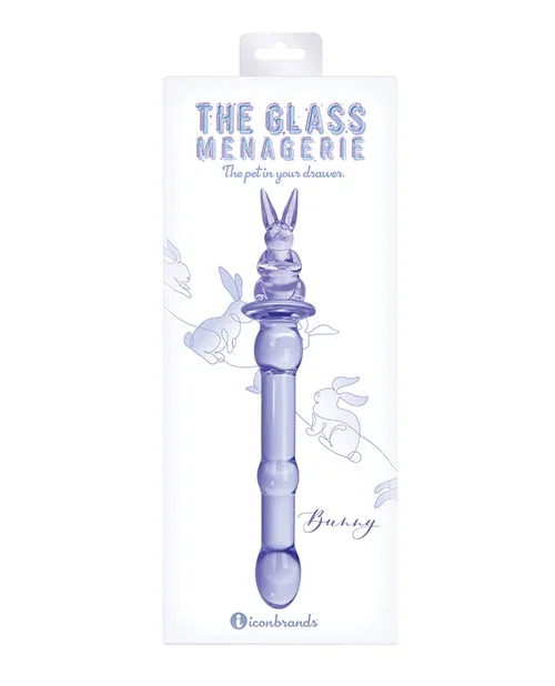 Glass Menagerie Rabbit Dildo Pink Crystal Glass Wand