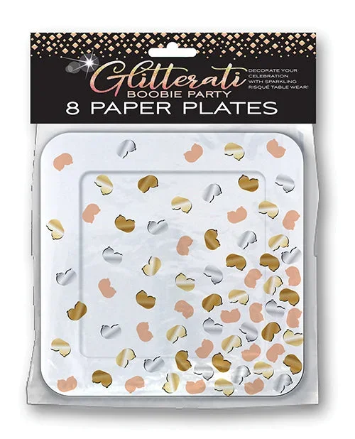 Glitterati Boobie Party Plates Metallic Pack Of 8 7 Inch
