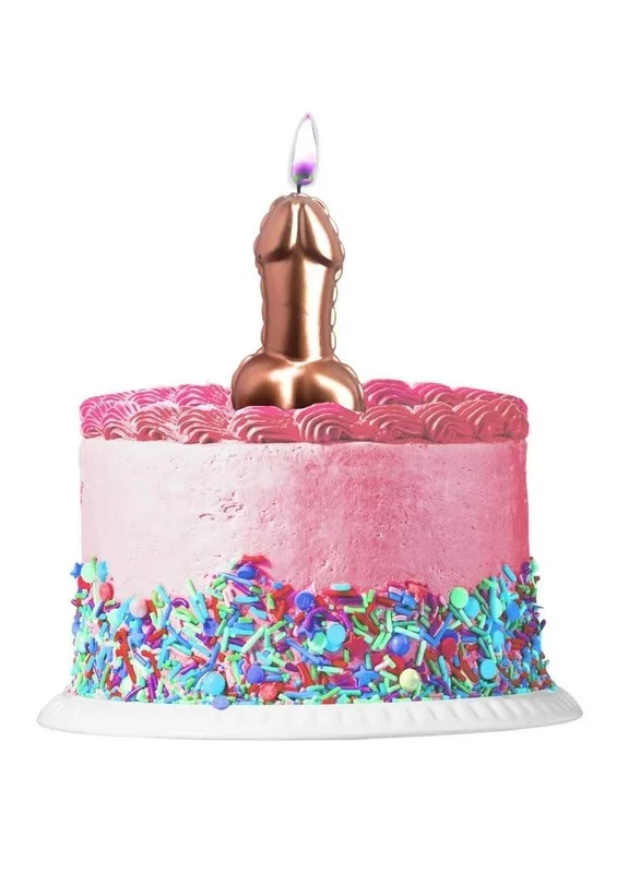 Glitterati Metallic Pink Penis Candle Fun Naughty Party Candle Gift
