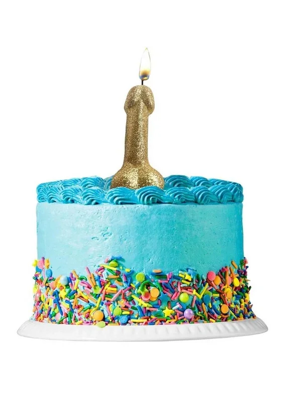 Glitterati Penis Candle – Gold Glitter