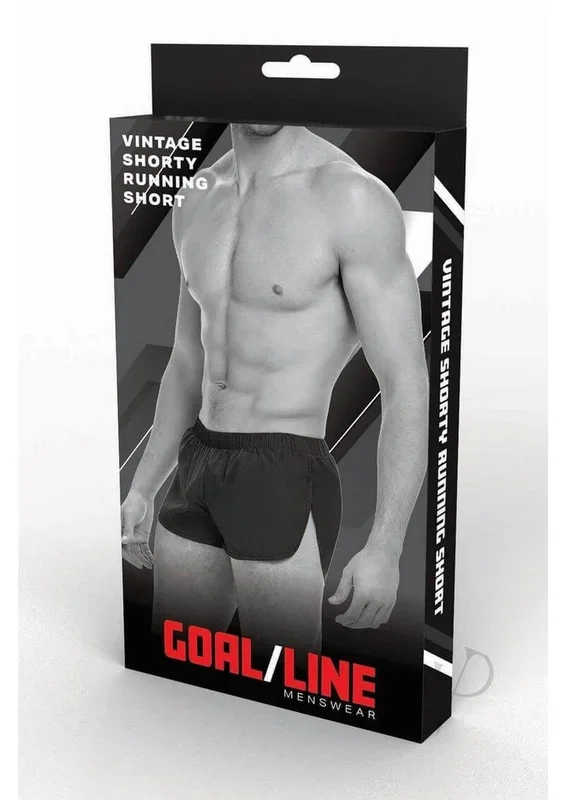 Goal Line Extreme Split Booty Shorts Black Small Medium