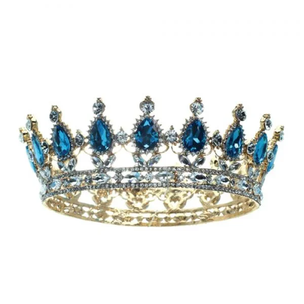 Gold Tiara with Blue Gemstones