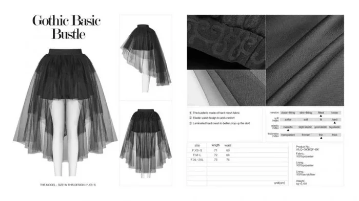 Gothic Basic Bustle – Black –