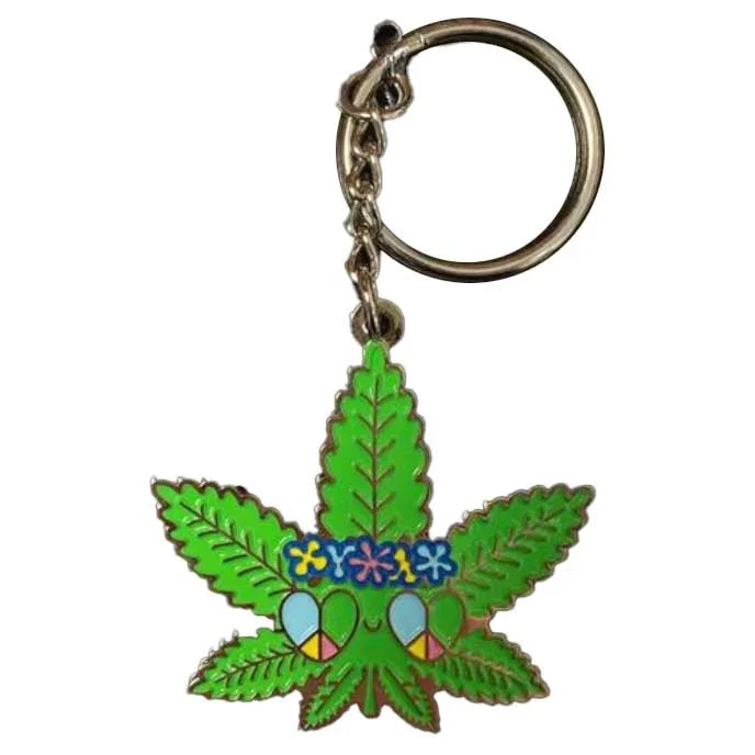 Groovy Bud Metal Keyring