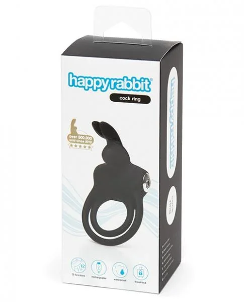 Happy Rabbit Love Ring Rechargeable – Black
