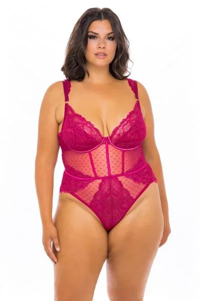 Harper Underwire Floral Lace Teddy – Cherries Jubilee –