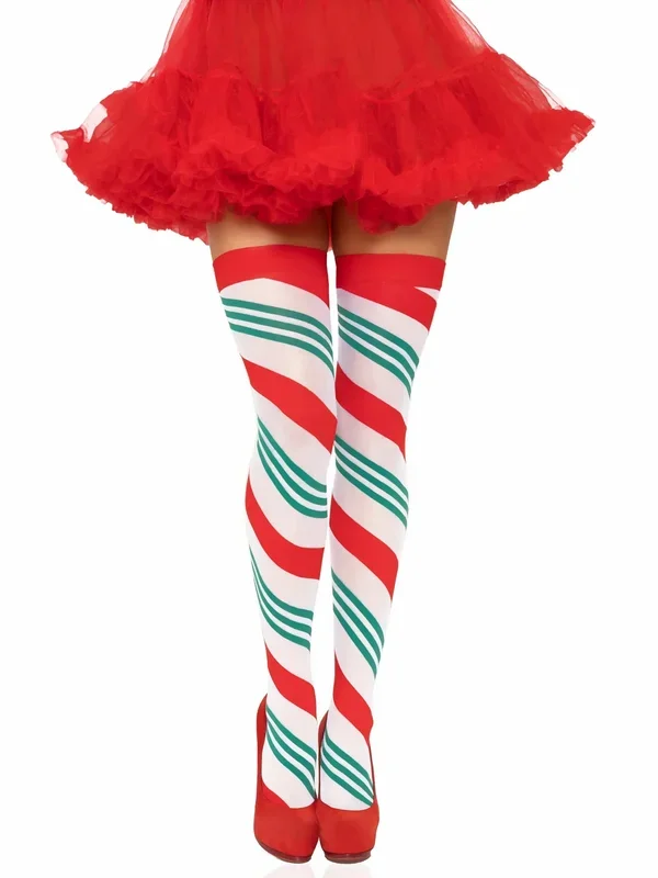 Holiday Ribbon Thigh High – Swirl
