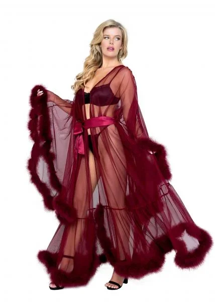 Hollywood Glam Luxury Robe – Merlot –