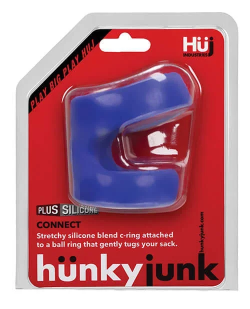 Hunkyjunk Connect Ball Tugger Cock Ring Blue
