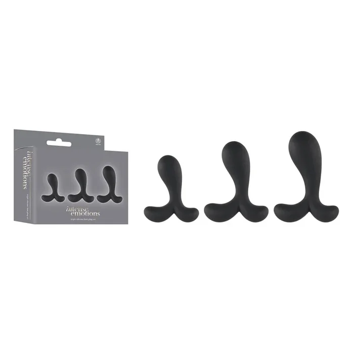 Intense Emotions – Black Butt Plugs – Set of 3 Sizes