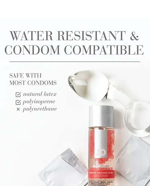 JO All In One Massage Glide Warming Silicone Based Lubricant 4 Oz