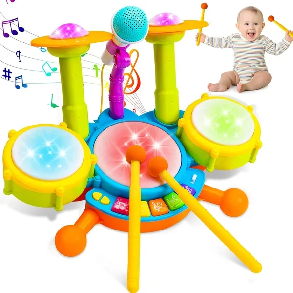 Kids Drum Set For Toddlers 1 3 Musical Baby Toys For 1 Year Old Boy Gifts M