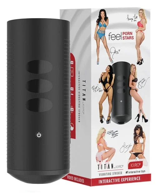 Kiiroo Titan The Experience Interactive Vibrating Stroker – Black