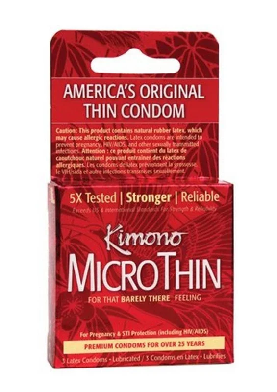 Kimono Microthin Ultra Thin Premium Lubricated Latex Condoms
