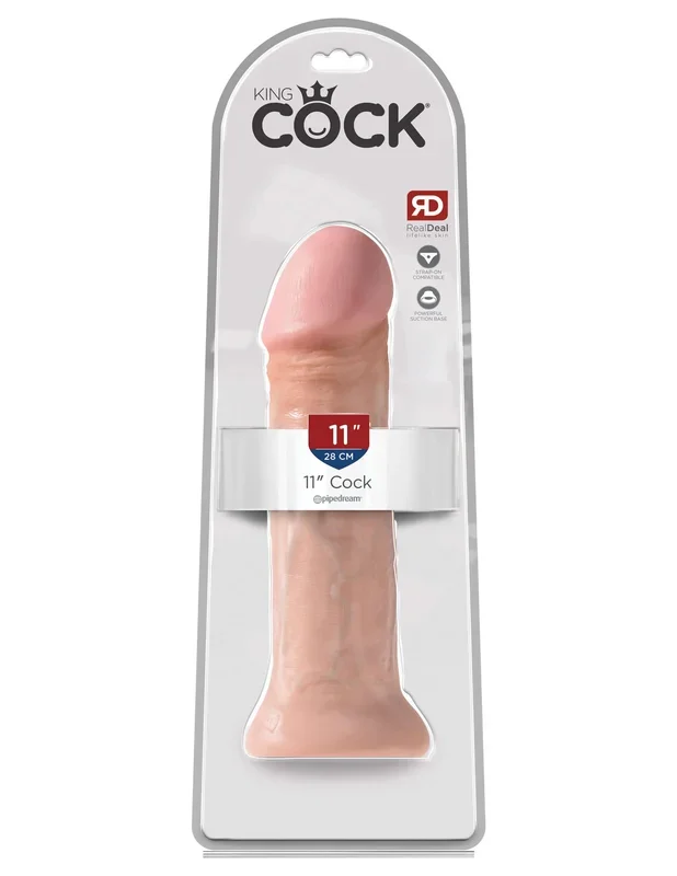King Cock 11 inches Cock Beige Dildo Real Deal RD