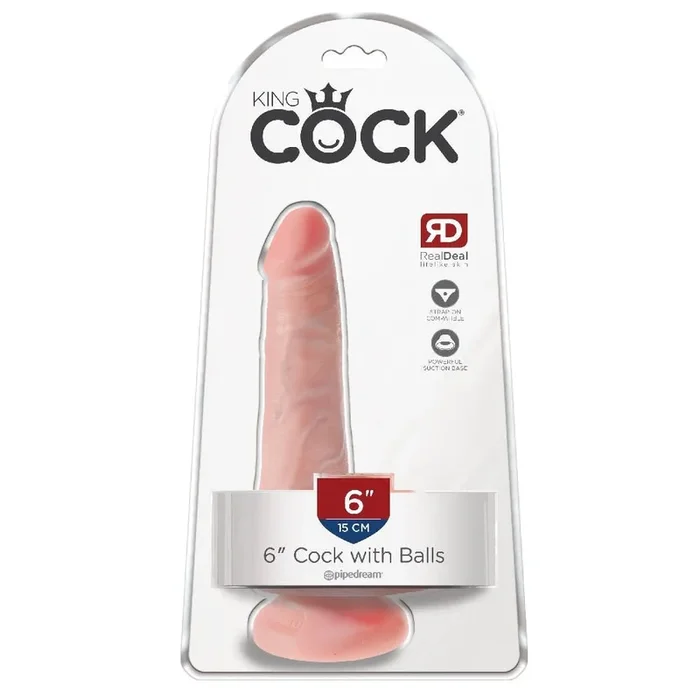 King Cock 6″ Cock With Balls – Light