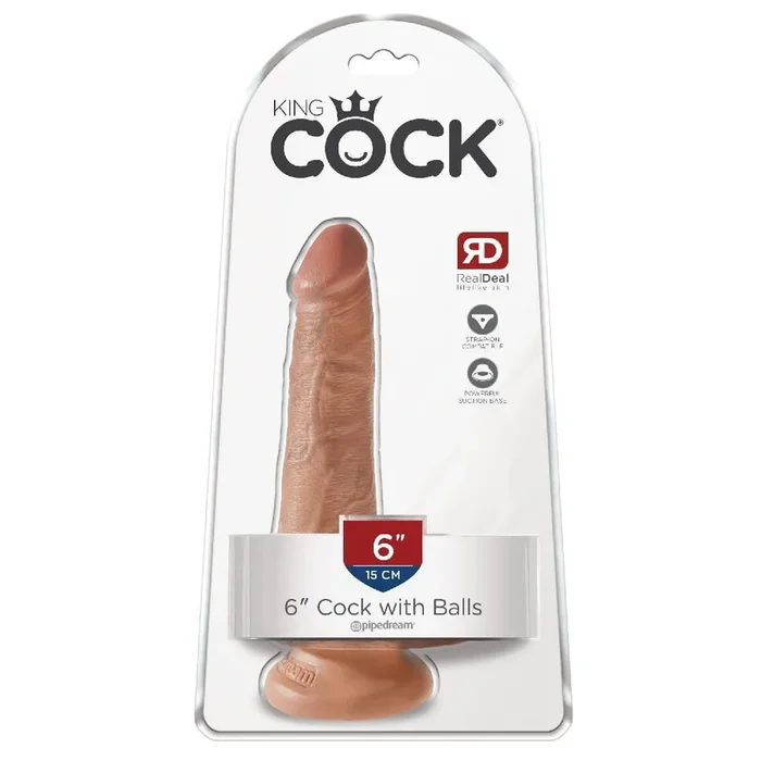 King Cock 6″ Cock With Balls – Tan
